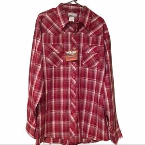 Wrangler Plaid Pearl Snap LongSleeve Western Shirt Size 2X